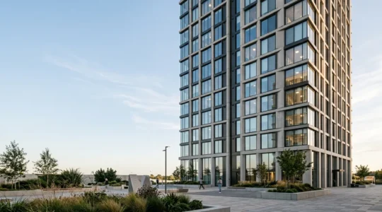 Modern purpose-built student accommodation building showcasing premium architectural design and high rental yield potential