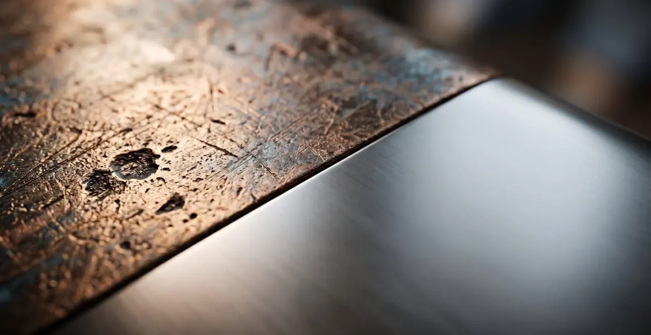 Macro close-up of contrasting surfaces representing theoretical versus actual trading outcomes with dramatic lighting
