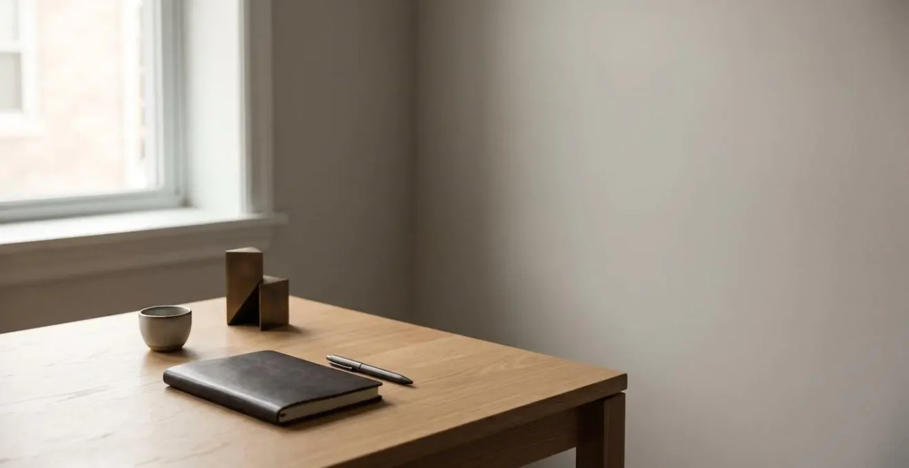 Environmental minimalist photograph depicting organized financial planning workspace for UK cryptocurrency taxation